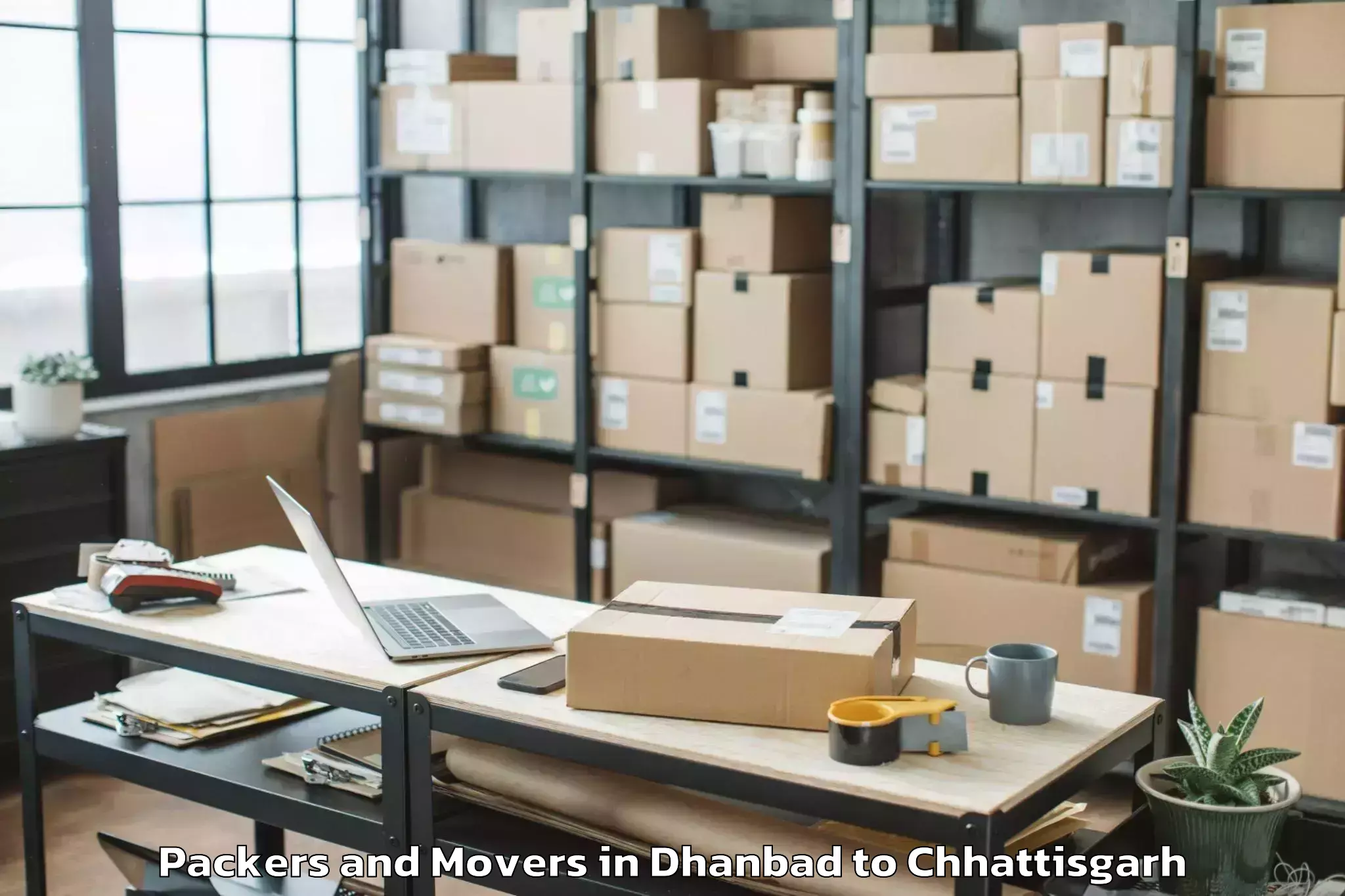 Quality Dhanbad to Saraipali Packers And Movers